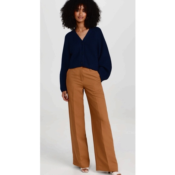 NWT Aknvas Elin Wide Leg Trouser Pant Camel Tan Size 4 - Picture 1 of 9